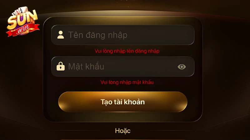 Điền đúng thông tin đăng ký Sunwin