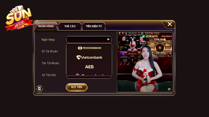 Hướng dẫn giao dịch rút tiền tại SunWin